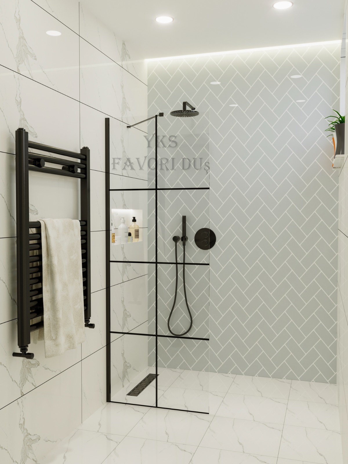6 MM SABİT PANEL SİYAH KAROLAJ TEMPERLİ CAM KABİN